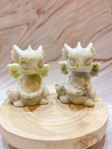 licht groene jade draak extra groot