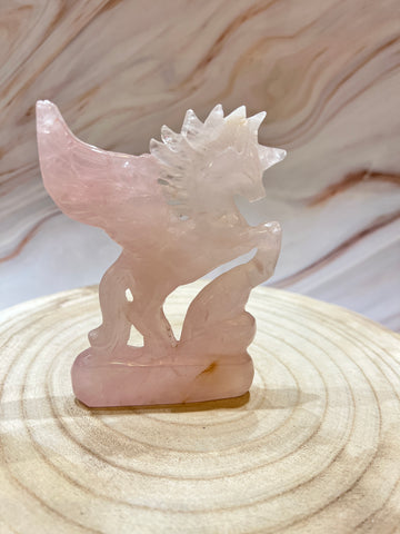Rozenkwarts Unicorn (12.5 cm hoog | 10 cm breed | 286 g | €120)