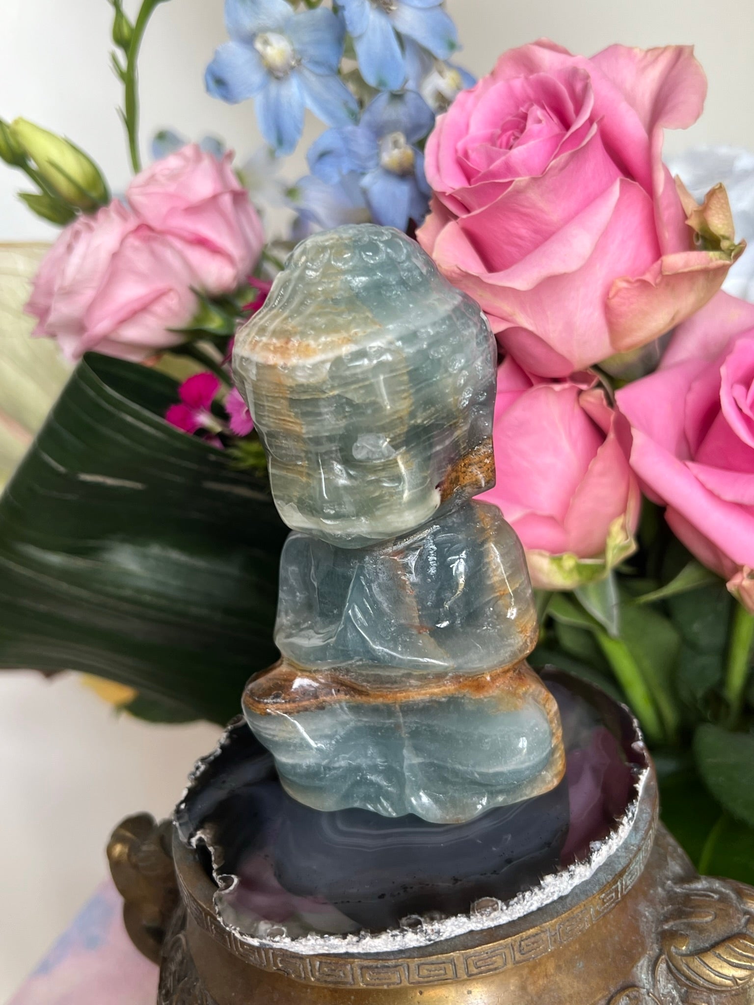 Blauwe onyx buddha